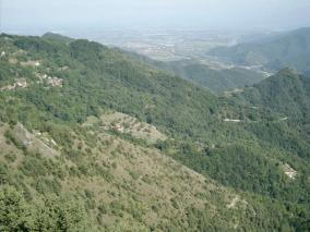 Vue Piatta Val Grana depuis GTA au dessus Passo Piatta